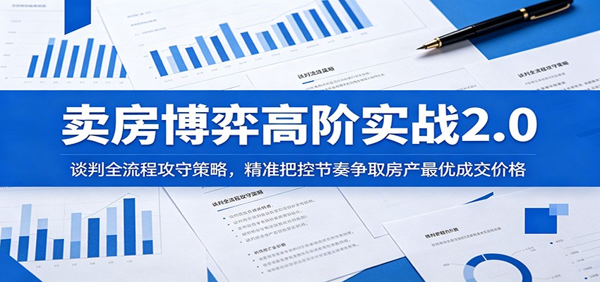 卖房博弈高阶实战2.0:谈判全流程攻守策略,精准把控节奏争取房产最优成交价格-智云网创 - 网创副业项目资源站
