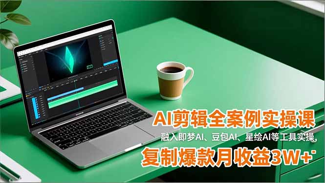 AI剪辑全案例实操课，融入即梦AI、豆包AI、星绘AI等工具实操，复制爆款月收益3W+-智云网创 - 网创副业项目资源站
