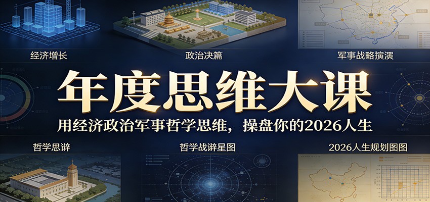 年度思维大课，用经济政治军事哲学思维，操盘你的2026人生-智云网创 - 网创副业项目资源站
