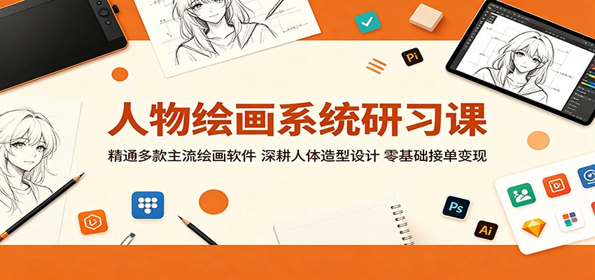 人物绘画系统研习课:精通多款主流绘画软件,深耕人体造型设计,零基础接单变现-智云网创 - 网创副业项目资源站