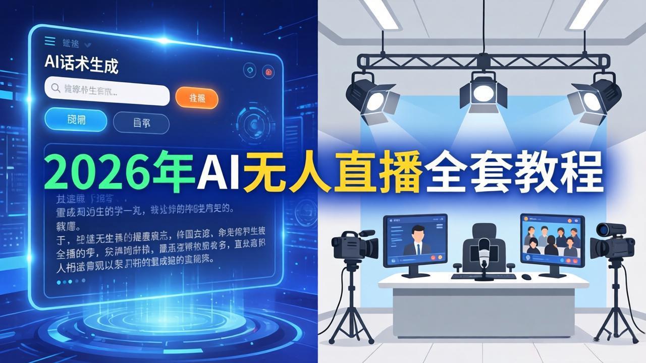 2026年AI无人直播全套教程：OBS安装+软件配置+直播间搭建+话术生成+一键开播实操-智云网创 - 网创副业项目资源站
