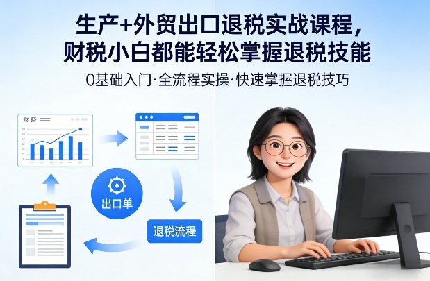 生产+外贸出口退税实战课程，财税小白都能轻松掌握退税技能-智云网创 - 网创副业项目资源站