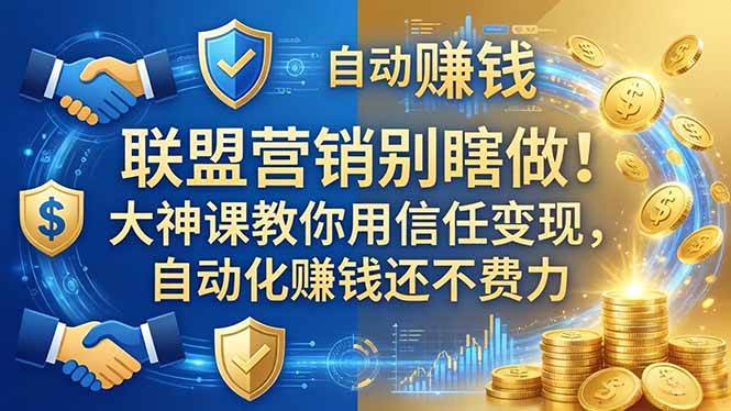 （18242期）联盟营销别瞎做！大神课教你用信任变现，自动化赚钱还不费力【原创双语字幕】-智云网创 - 网创副业项目资源站