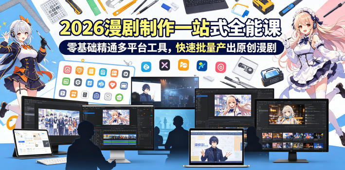 2026 AI漫剧制作一站式全能课,零基础精通多平台工具,快速批量产出原创漫剧-智云网创 - 网创副业项目资源站