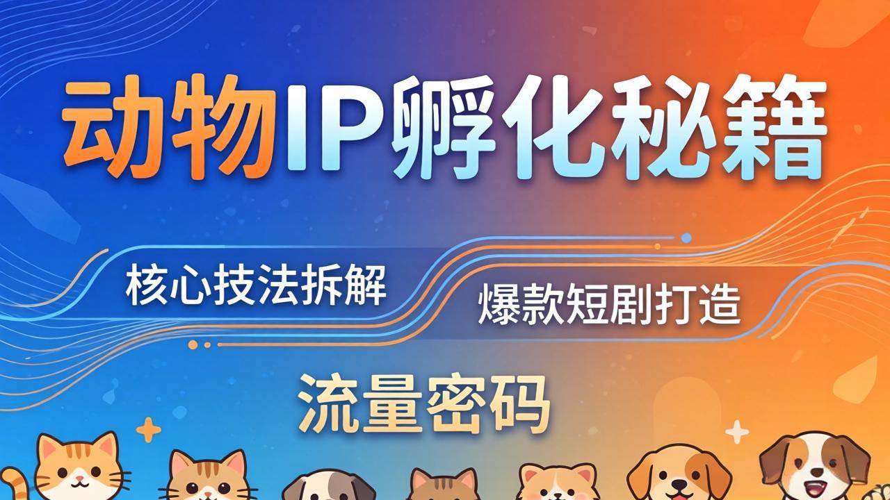 (18207期)动物IP孵化全套秘籍,三大核心技法拆解,打造爆款萌宠短剧,轻松拿捏赛道流量密码-智云网创 - 网创副业项目资源站