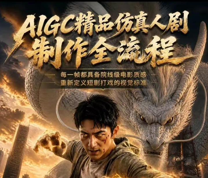 AIGC精品仿真人剧豢龙人全流程制作解析2026,国风仿真人创作+打斗剧情+人设编排,一站式AI短剧入门-智云网创 - 网创副业项目资源站