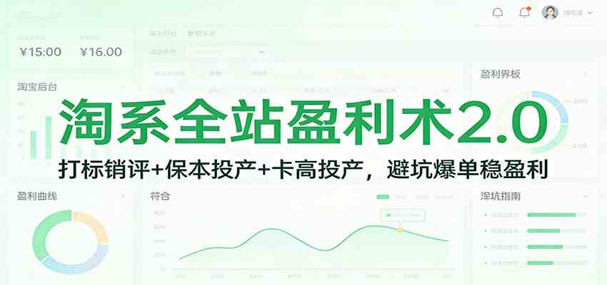 淘系全站盈利术2.0:打标销评+保本投产+卡高投产,避坑爆单稳盈利-智云网创 - 网创副业项目资源站