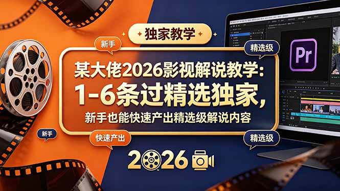 （18946期）某大佬2026影视解说教学：1-6条过精选独家，新手也能快速产出精选级解说内容-智云网创 - 网创副业项目资源站
