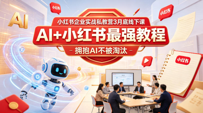 小红书企业实战私教营3月底线下课,AI+小红书最强教程,拥抱AI不被淘汰-智云网创 - 网创副业项目资源站