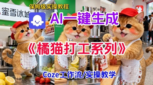 Coze扣子工作流一键生成胖橘猫打工短视频，保姆级实操搭建教学-智云网创 - 网创副业项目资源站