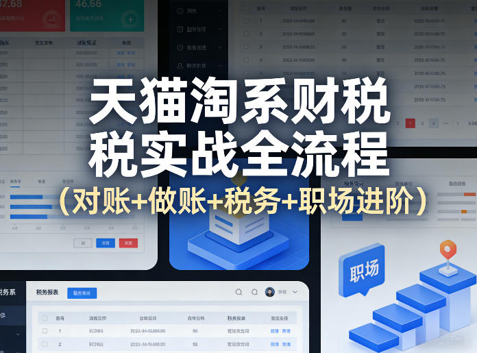 天猫淘系财税实战全流程（对账+做账+税务+职场进阶）-智云网创 - 网创副业项目资源站