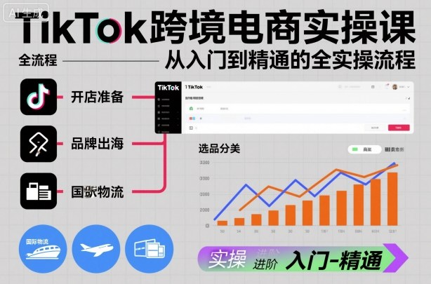 TikTok跨境电商实操课，从入门到精通的全实操流程-智云网创 - 网创副业项目资源站