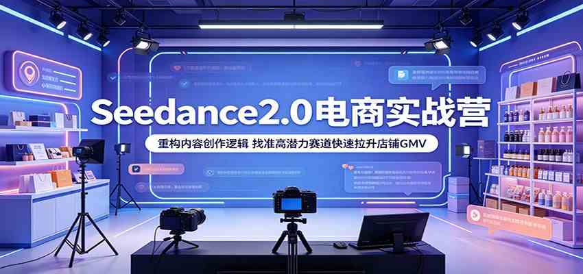 Seedance2.0电商实战营：重构内容创作逻辑，找准高潜力赛道快速拉升店铺GMV-智云网创 - 网创副业项目资源站