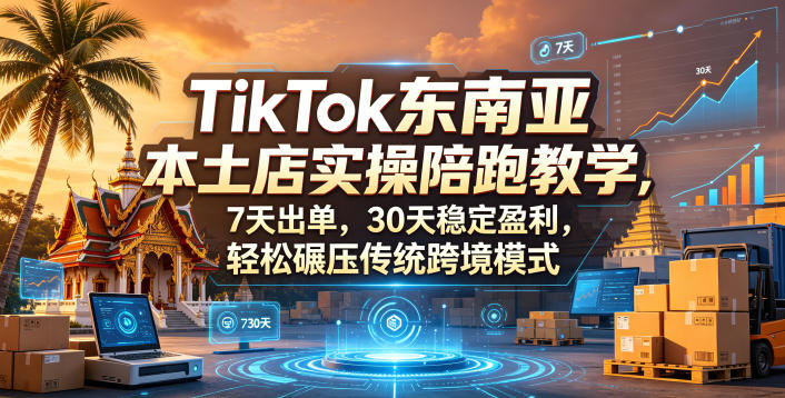 TikTok东南亚本土店实操陪跑教学,7天出单,30天稳定盈利,轻松碾压传统跨境模式-智云网创 - 网创副业项目资源站