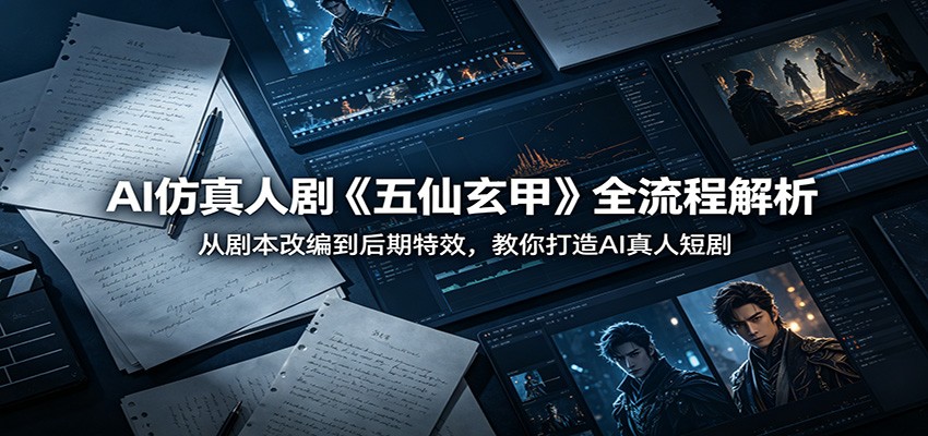 AI仿真人剧《五仙玄甲》全流程解析：从剧本改编到后期特效，教你打造AI真人短剧-智云网创 - 网创副业项目资源站
