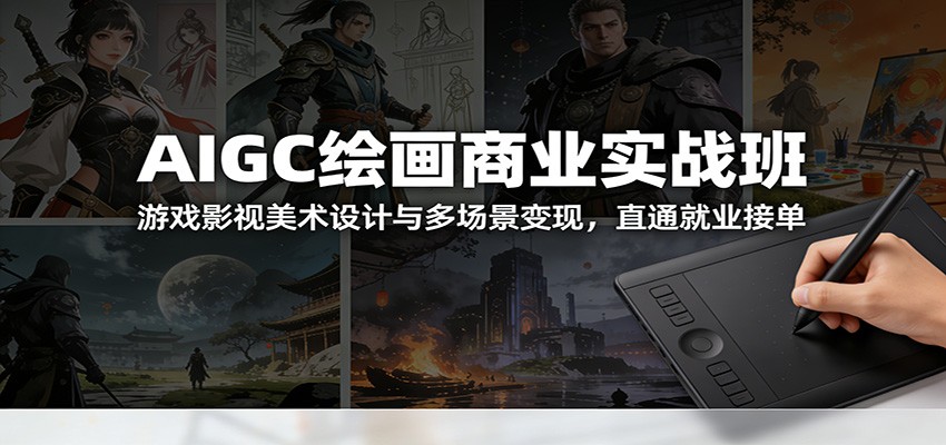 AIGC绘画商业实战班：游戏影视美术设计与多场景变现，直通就业接单-智云网创 - 网创副业项目资源站