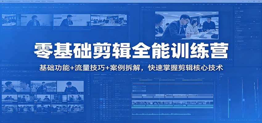 零基础剪辑全能训练营：基础功能+流量技巧+案例拆解，快速掌握剪辑核心技术-智云网创 - 网创副业项目资源站