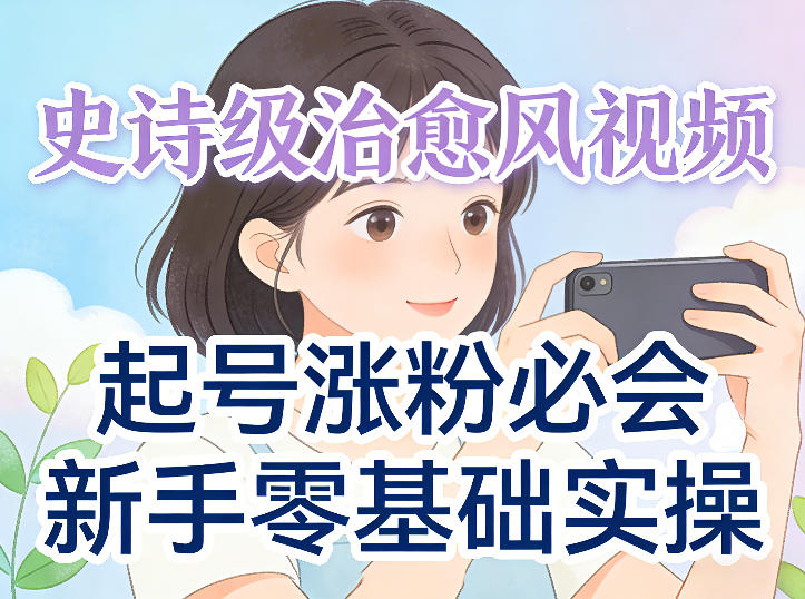 史诗级治愈风视频爆了,起号涨粉必会,新手零基础实操(实操+变现全讲解)-智云网创 - 网创副业项目资源站