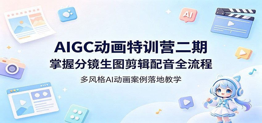 AIGC动画特训营二期：掌握分镜生图剪辑配音全流程，多风格AI动画案例落地教学-智云网创 - 网创副业项目资源站