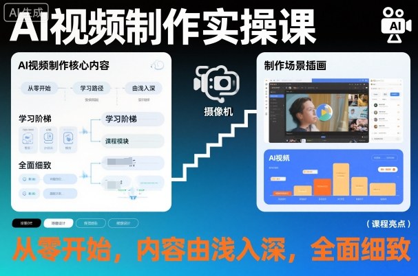 AI视频制作实操课，从零开始，内容由浅入深，全面细致-智云网创 - 网创副业项目资源站