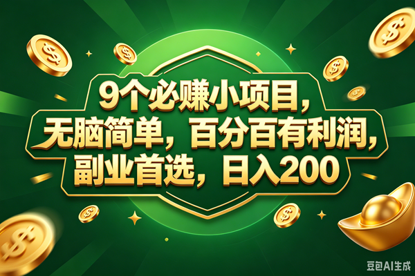 （18950期）9个必赚的小项目，百分百赚元子，无脑简单，副业首选，日入300+-智云网创 - 网创副业项目资源站