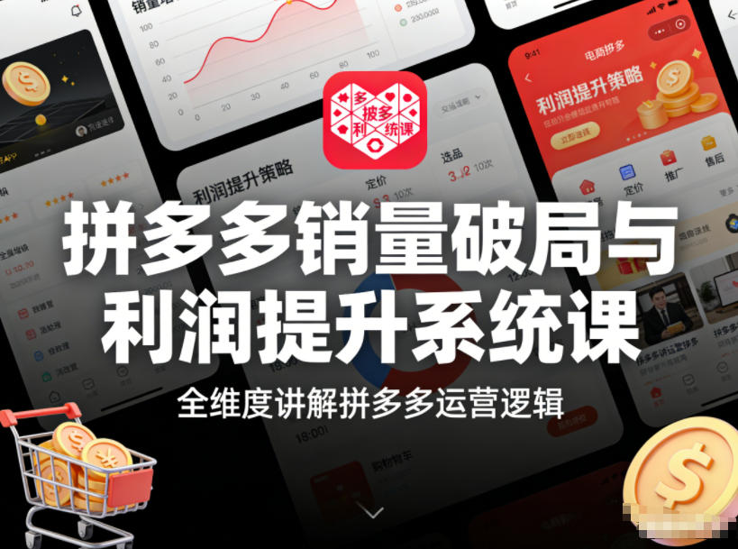 拼多多销量破局与利润提升系统课,全维度讲解拼多多运营逻辑-智云网创 - 网创副业项目资源站