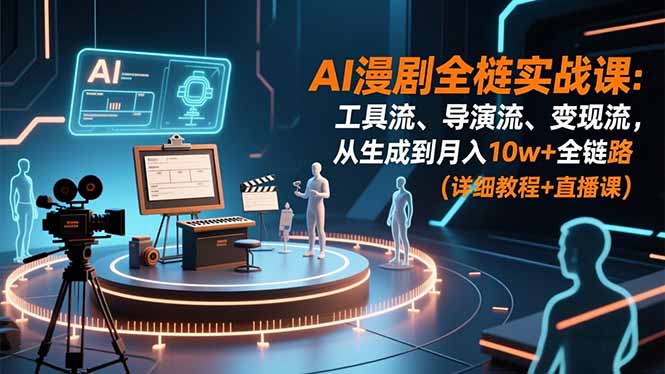 AI漫剧全栈实战课:工具流、导演流、变现流,从生成到月入10w+全链路 (详细教程+直播课-智云网创 - 网创副业项目资源站