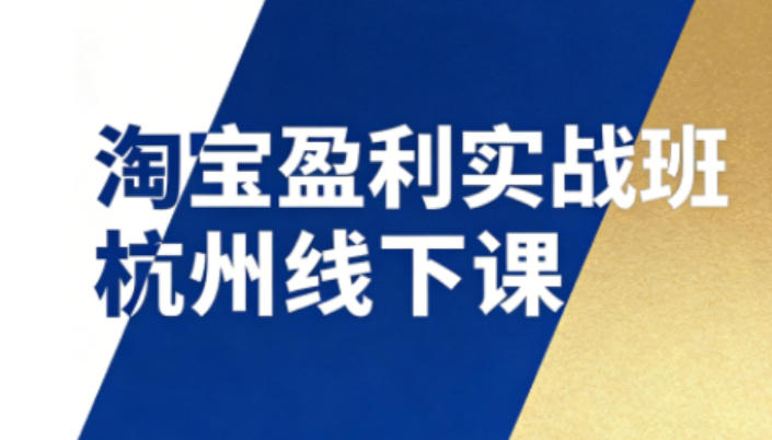 淘宝盈利实战班杭州线下课12月26-28日(音频+字幕),帮你掌握SOP流程+12门核心技术-智云网创 - 网创副业项目资源站