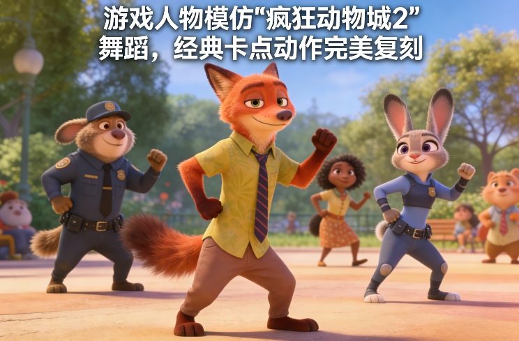游戏人物模仿“疯狂动物城2”舞蹈,经典卡点动作完美复刻-智云网创 - 网创副业项目资源站