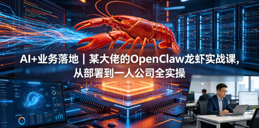 AI+业务落地|某大佬的OpenClaw小龙虾实战课,从部署到一人公司全实操-智云网创 - 网创副业项目资源站
