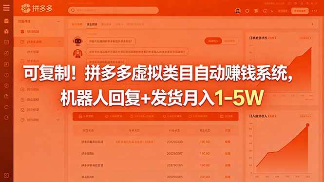 （18681期）可复制！拼多多虚拟类目自动赚钱系统，机器人回复+发货月入 1-5W-智云网创 - 网创副业项目资源站