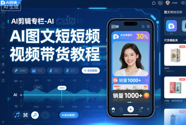 AI剪辑专栏-AI图文短视频带货教程-智云网创 - 网创副业项目资源站