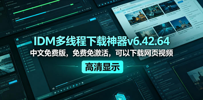 IDM多线程下载神器v6.42.64中文免费版,免费免激活,可以下载网页视频(例如飞书文档内的视频)-智云网创 - 网创副业项目资源站