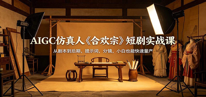 AIGC仿真人《合欢宗》短剧实战课：从剧本到后期，提示词，分镜，小白也能快速量产-智云网创 - 网创副业项目资源站