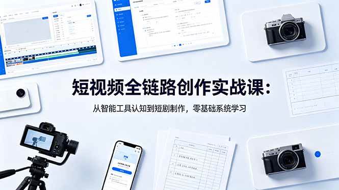 (18683期)短视频全链路创作实战课:从智能工具认知到短剧制作,零基础系统学习-智云网创 - 网创副业项目资源站