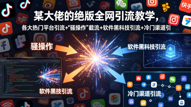 某大佬的绝版全网引流教学,各大热门平台引流+”骚操作”截流+软件黑科技引流+冷门渠道引流等-智云网创 - 网创副业项目资源站