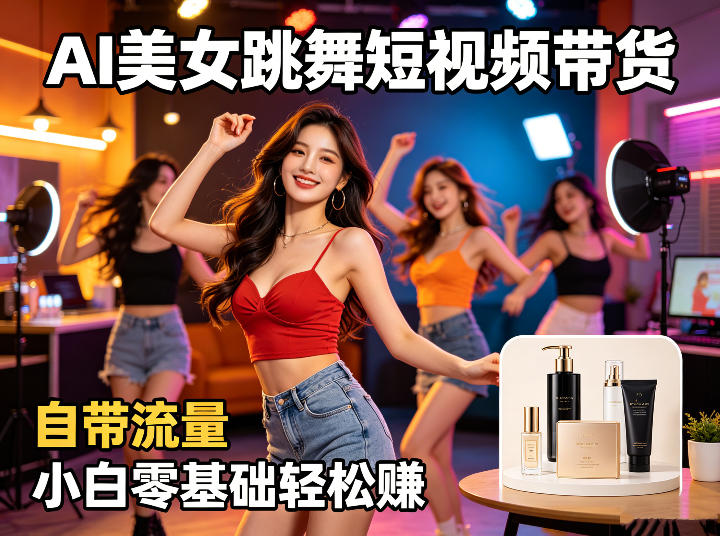 AI美女跳舞短视频带货:自带流量,小白零基础轻松賺,详细拆解-智云网创 - 网创副业项目资源站