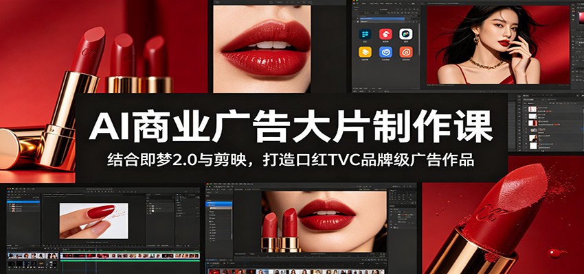 AI商业广告大片制作课:结合即梦2.0与剪映,打造口红TVC品牌级广告作品-智云网创 - 网创副业项目资源站