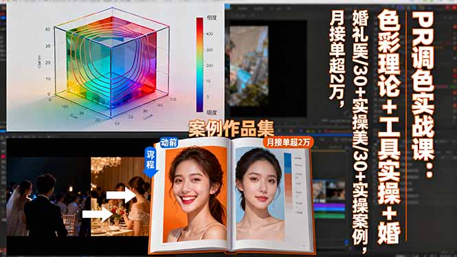 PR调色实战课:色彩理论+工具实操+婚礼医美/30+实操案例,月接单超2万-智云网创 - 网创副业项目资源站