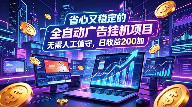 (18899期)全自动广告挂机项目,全程无需人工值守。稳定创收每日收益200+-智云网创 - 网创副业项目资源站