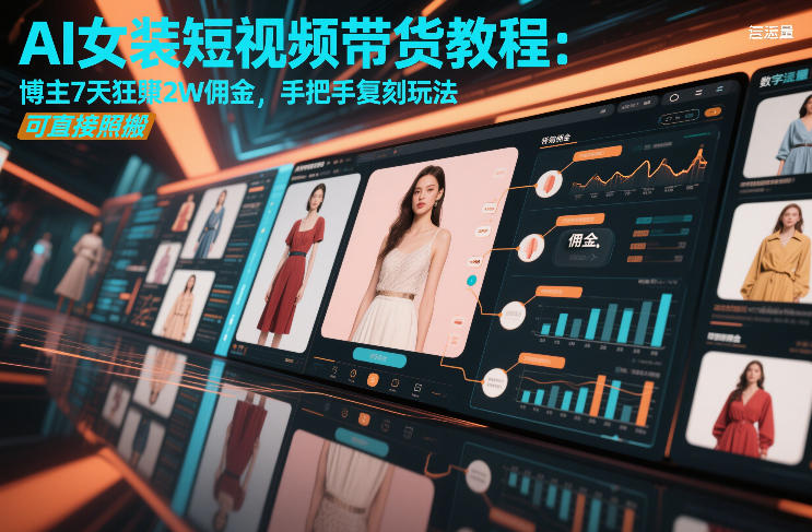 AI女装短视频带货教程：博主7天狂賺2W佣金，手把手复刻玩法，可直接照搬-智云网创 - 网创副业项目资源站