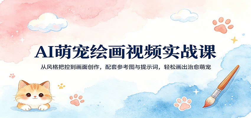 AI萌宠绘画视频实战课：从风格把控到画面创作，配套参考图与提示词，轻松画出治愈萌宠-智云网创 - 网创副业项目资源站