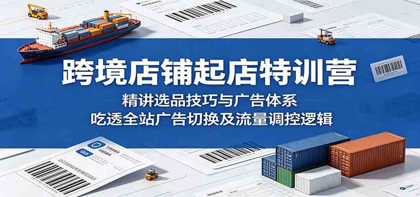 跨境店铺起店特训营：精讲选品技巧与广告体系，吃透全站广告切换及流量调控逻辑-智云网创 - 网创副业项目资源站